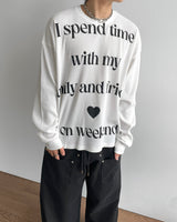 Spend Lettering Waffle Long Sleeve