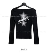 Medus cutting boat neck long sleeve