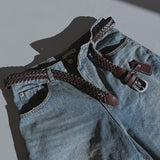 ASCLO Key Ring Weave Leather Belt (2color)