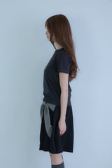 big ribbon skirt(black×grey)