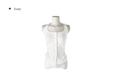 NT Button Shirring Strap Halter Sleeveless
