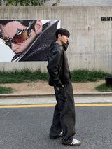 Vintage biker leather jacket