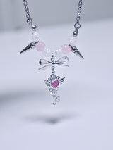 kitsch heart key cubic necklace