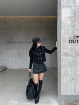 テイラーバースピンストライプミニスカートパンツ (2 colors)