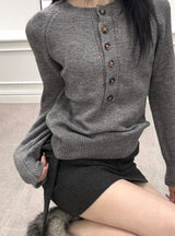 Uni Big Button Knit