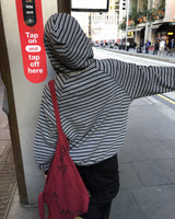 [ORIGINAL] Swing Stripe Oversized Zip-up Hoodie