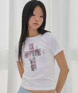 クロスキラTシャツ (ホワイト) F26QB054