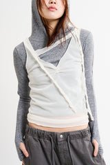 Sheer layered wrap sleeveless
