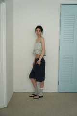 Tie satin blouse_mint