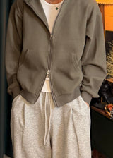 Soft Waffle Hooded Zip-Up  3COLOR
