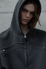 Pigment Stud Hood Zip-Up