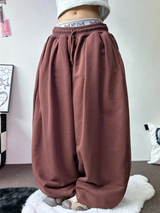 ダウンピンタックバルーンコットンソフティーロングパンツ 🩶🤎🖤3COLOR