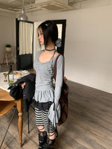 needs frill shirring blouse t