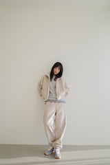 Wool jogger pants, Cream