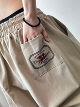 Miti Hip Patch Balloon Cotton Bermuda Shorts 3color