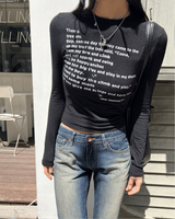 クイットポーンタイポスリムロングスリーブTシャツ (3 colors)