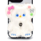 SUN CASE BEADS BEAR WHITE CREAM (GLOSSY BLACK)
