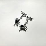 Cubic heart planet Earring [black]