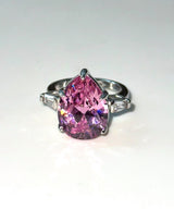 Pink water drop Ring