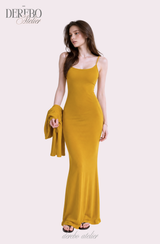 Violet Sleeveless Long Dress Cardigan Set (REGULAR)