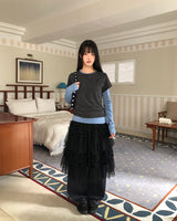 Seel Tone-Block Layered Long Sleeve T-Shirt