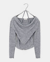Bora Frill Halter Off-Shoulder Knit