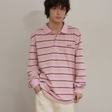 ストライプロゴピケロングスリーブTシャツ