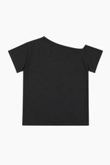 オフショルダーボクシーTシャツ