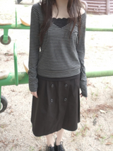 double button skirt