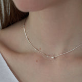 [925 SILVER] Mixed Chain Necklace