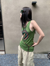キャットウェスタンカラーロングノースリーブTシャツ
