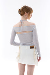  UNBALANCE CAGO SKIRT PANTS / WHITE