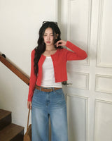 [MADE] Pop Color Ribbed Long Sleeve Cardigan