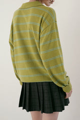Cozit stripe knit_olive