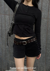 Bustier set cardigan(4color)