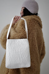 Garden satin jacquard bag, Cream