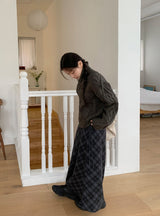 Tigent Peach Fuzz Check Long Skirt
