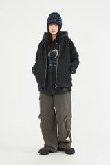 Racer 2-way zip-up denim jacket