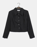 [MADE] Saeh Basic Peach Napping Slit Collar Short Jacket