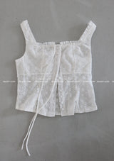 a bean button punching bustier blouse