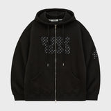 YK Applique Dot Hood Zip Up
