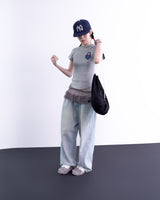 Heartlock Dot Crop T-shirt (Grey)