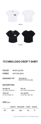 ITZ MINI LOGO CROP T SHIRT - BLACK