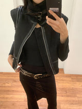 Ever Dumble High-Neck Two-Buckle Mustang Vest
