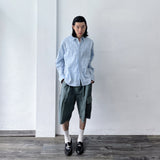 Crinkled Striped Oversized Shirt
