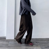 Brown Shadow Wide Pants
