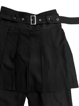 ベルトプリーツレイヤードパンツ (2color)
