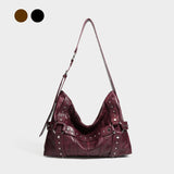 Studded Oversized Leather Tote Bag