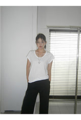 black wide casual straight pants