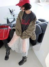 ラクシークスリーブレイヤードオーバーサイズフィットTシャツ